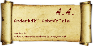 Anderkó Ambrózia névjegykártya